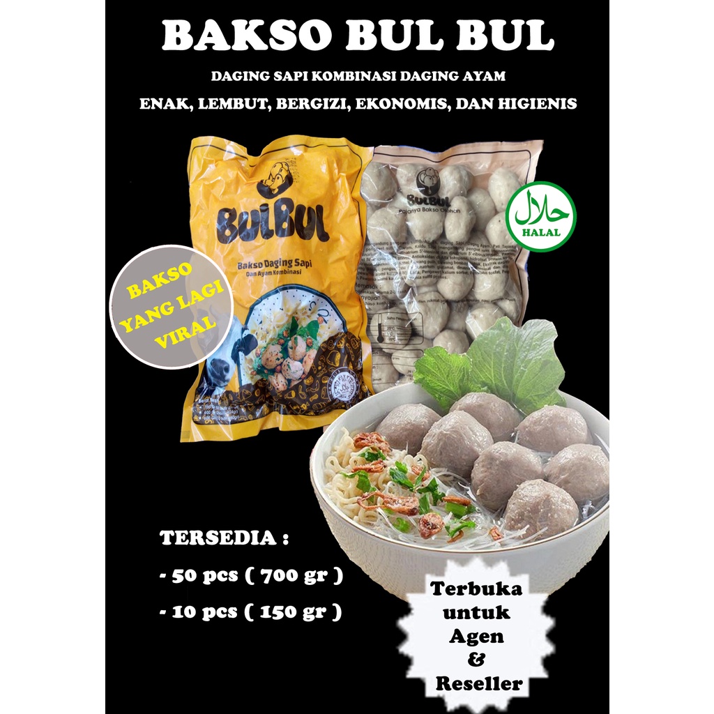 

Bakso Bulbul Daging Sapi Isi 50