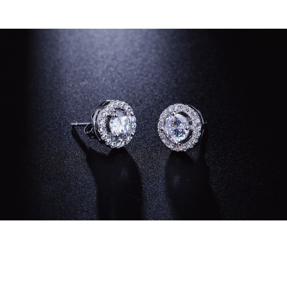 Anting Wanita Berlian Diamond Zirconia Perhiasan Silver Perak JA-009