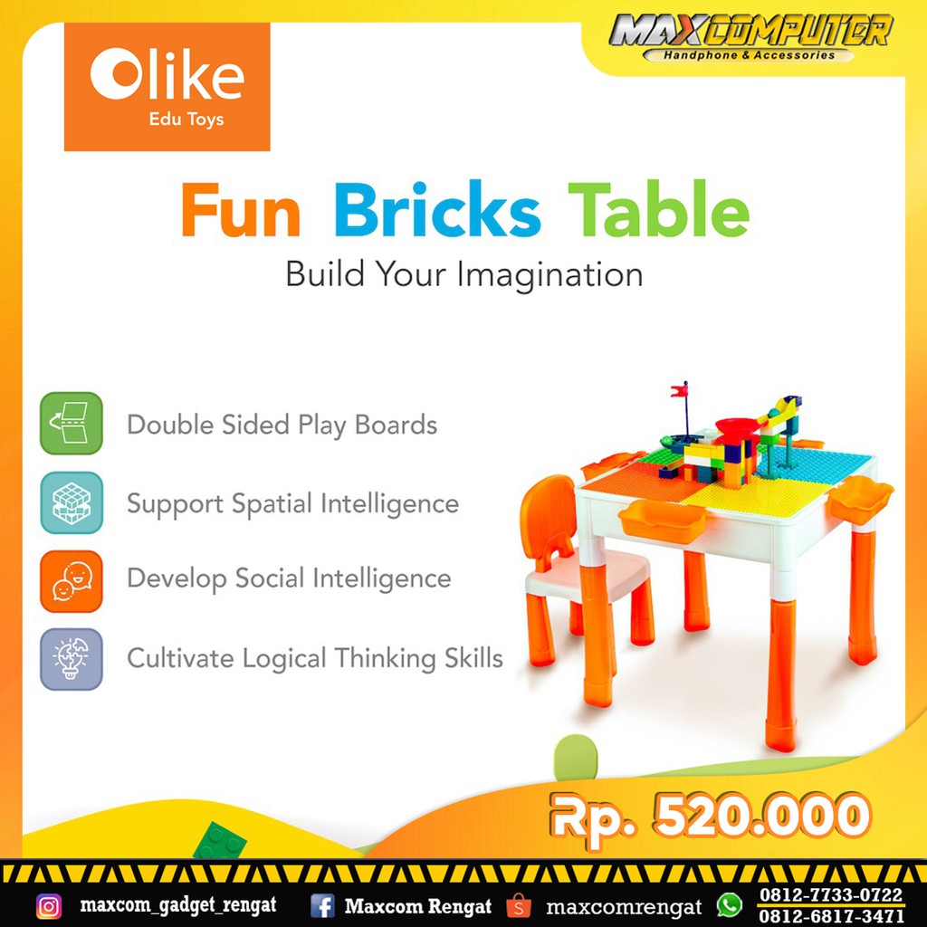 Olike Fun Bricks Table - Permainan Edukasi Anak
