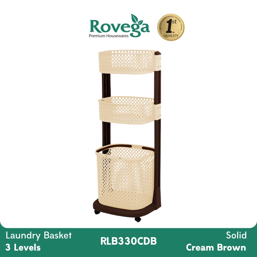 ROVEGA Keranjang Laundry Basket A+2 RLB 330 WGY - White Grey