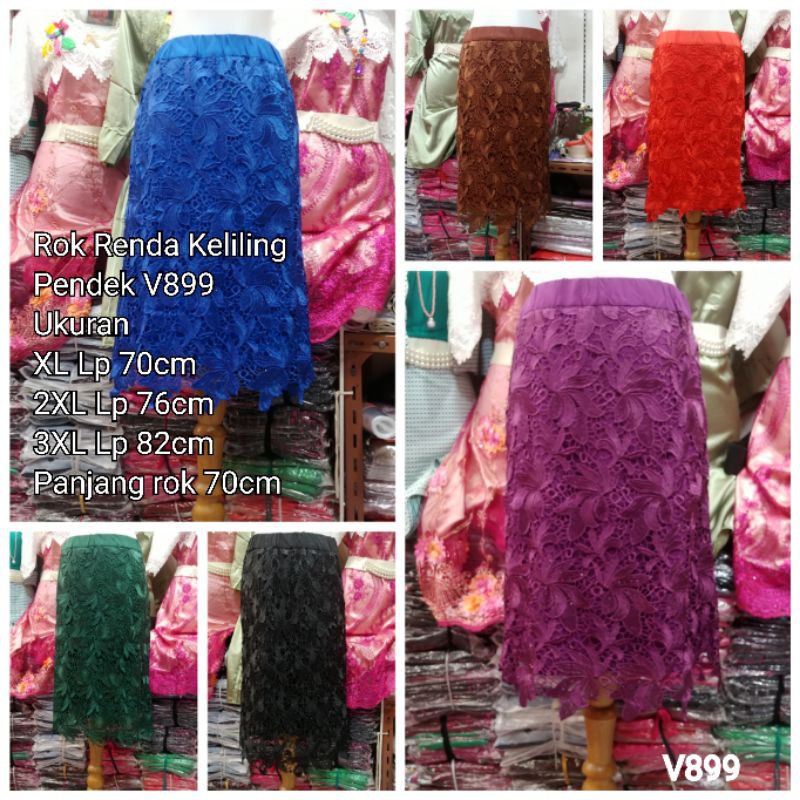 Rok Brukat Keliling Pendek V899