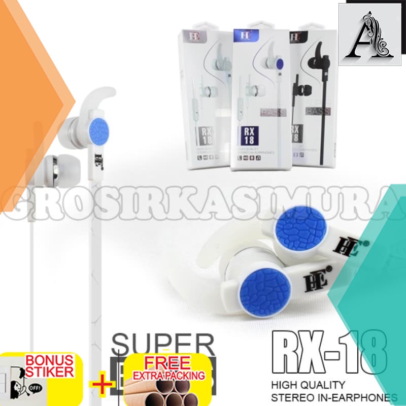 

Promo Headset / Earphone / handfree Super Bass Original Hi-End (RX-18)