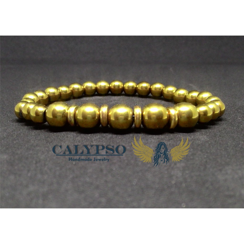 Gelang Hematite Super Mewah / Badar Emas Bracelet