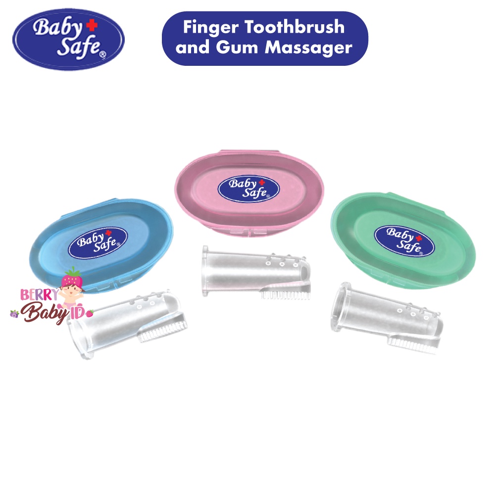 Baby Safe Finger Toothbrush dan Gum Massager Sikat Gigi Bayi Silikon BBS061 Berry Mart