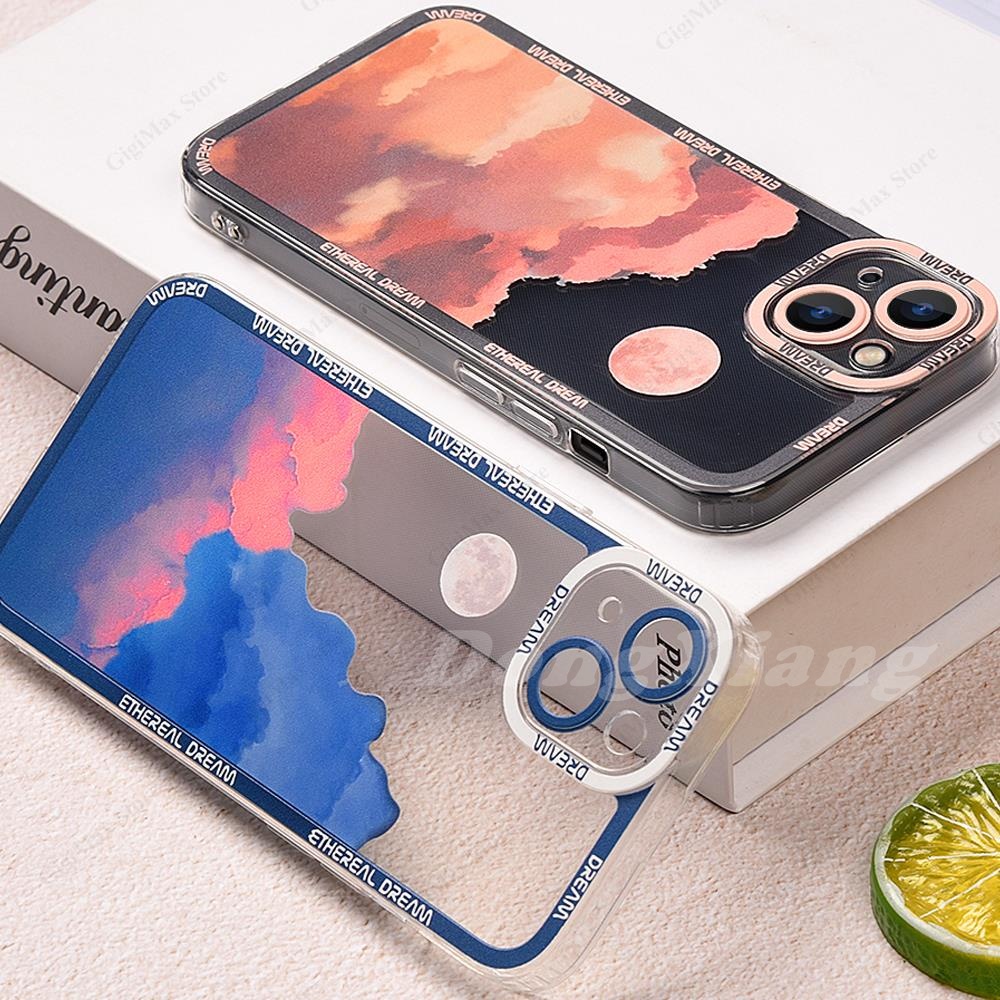Soft Case Transparan Motif Matahari Terbenam Untuk Redmi Note 11s 11pro 10 9C 9T 9 8 Poco M3 X3 GT