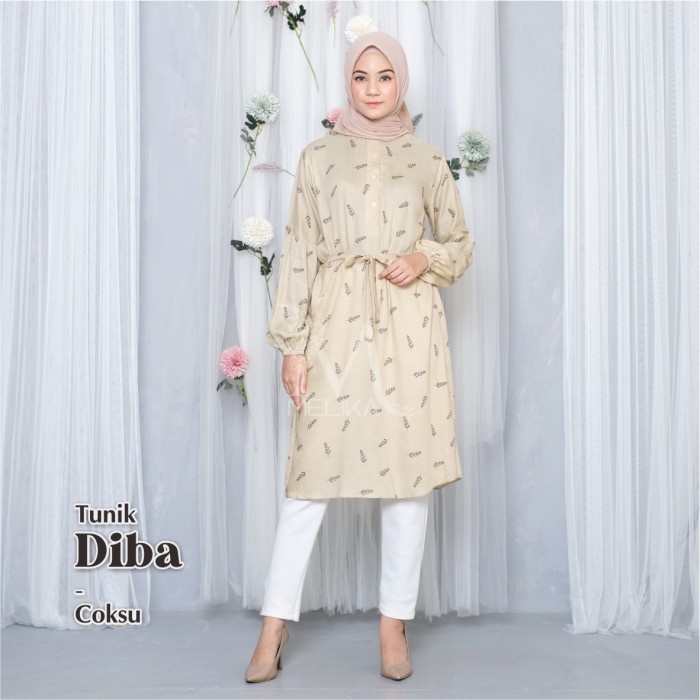 DASTER / TUNIK RAYON DEWASA DIBA (COKSU) Fashion Muslim Kasual Atasan Murah Lengan Panjang Terlaris 