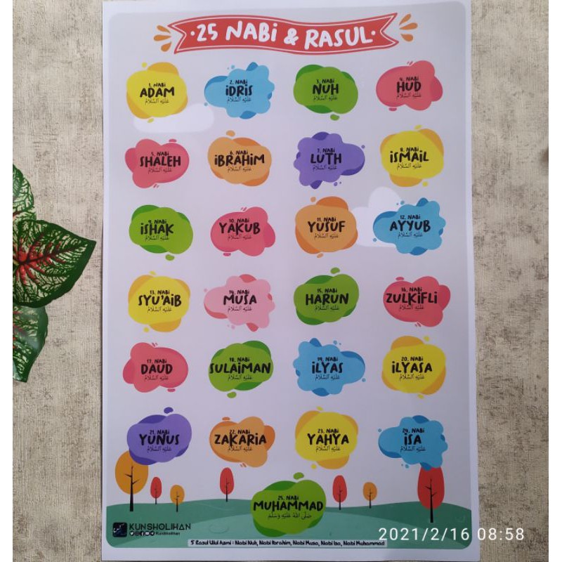 Jual Poster 25 Nabi & Rasul | Shopee Indonesia