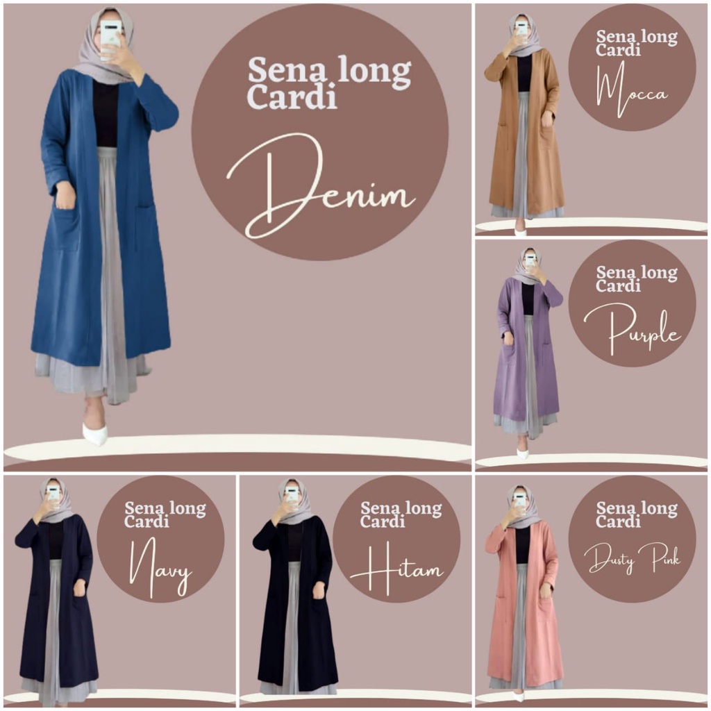 SENA LONG CARDI/ ATASAN WANITA/ BAJU WANITA/ CARDIGAN WANITA