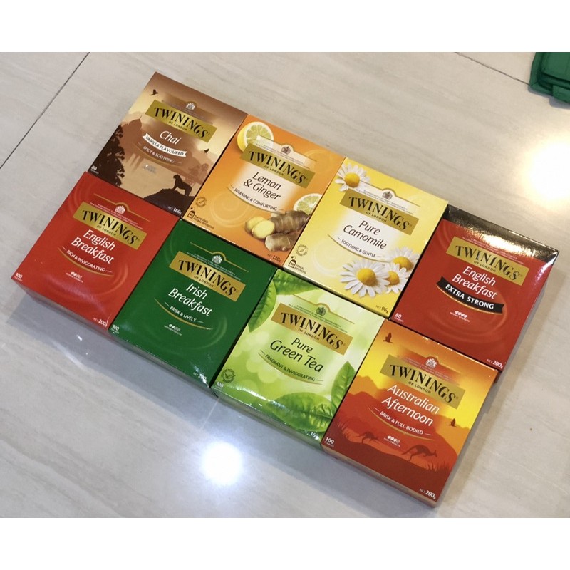 

TWININGS TEA 100pcs 80pcs LEMON GINGER EARL GREY IRISH ENGLISH BREAKFAST GREEN TEA AUSTRALIAN AFTERNOON PURE CHAMOMILE CHAI