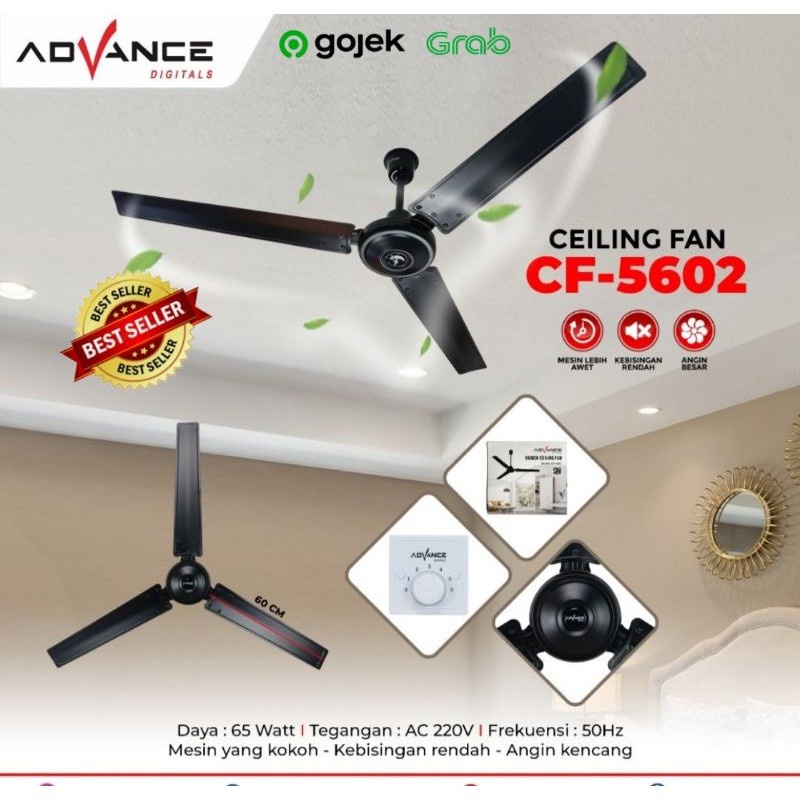 KIPAS ANGIN PLAFON BALING BESI 56 INCH ADVANCE CF-5602 CELING FAN 56 INCH