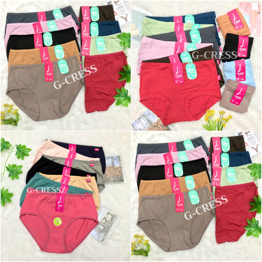 Celana Dalam Wanita Lydyly Remaja Dewasa Sepinggang Polos Jumbo Katun & Nilon Super Soft Karet Kecil