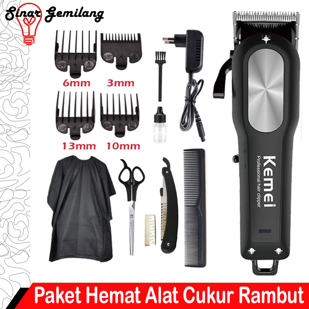 Alat Cukur Rambut Kemei KM 2604 Cordless Mesin Potong Rambut Cas Gunting Rambut Elektric Charger