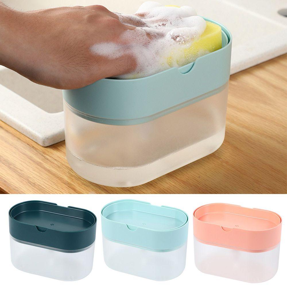 Populer Dispenser Pompa Sabun Rumah Dapur Wadah Cuci Piring Double Layer Manual Tekan Cairan Pembersih Kotak