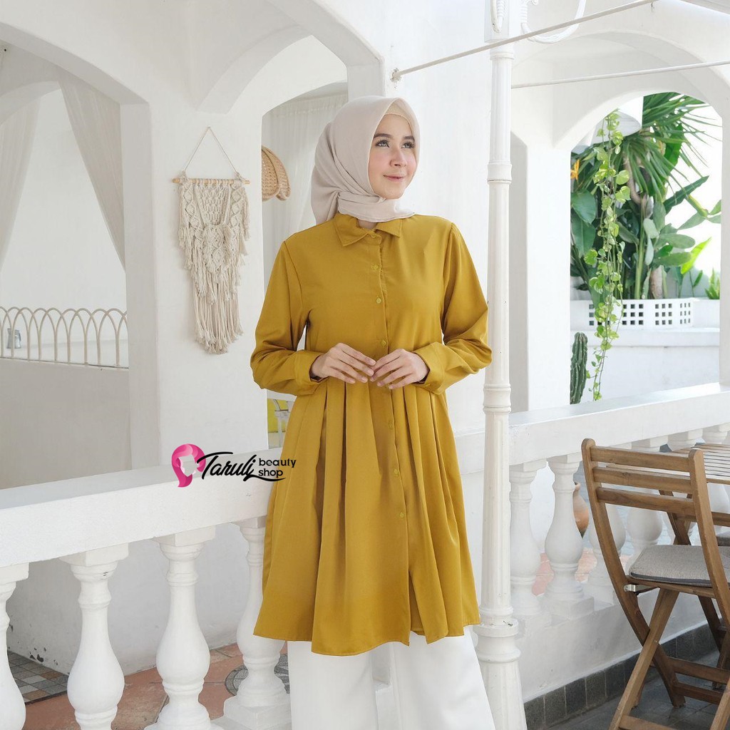 BAJU WANITA PREMIUM / CHAYA SHIRT TUNIC / BAHAN HAZELNUT IMPORT TS0477