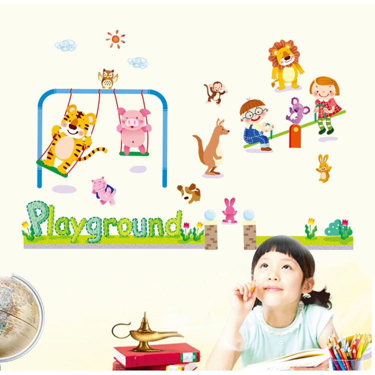 RELIZA WALL STICKER PLAYGROUD AYUNAN ANAK HEWAN AY892 STIKER DINDING