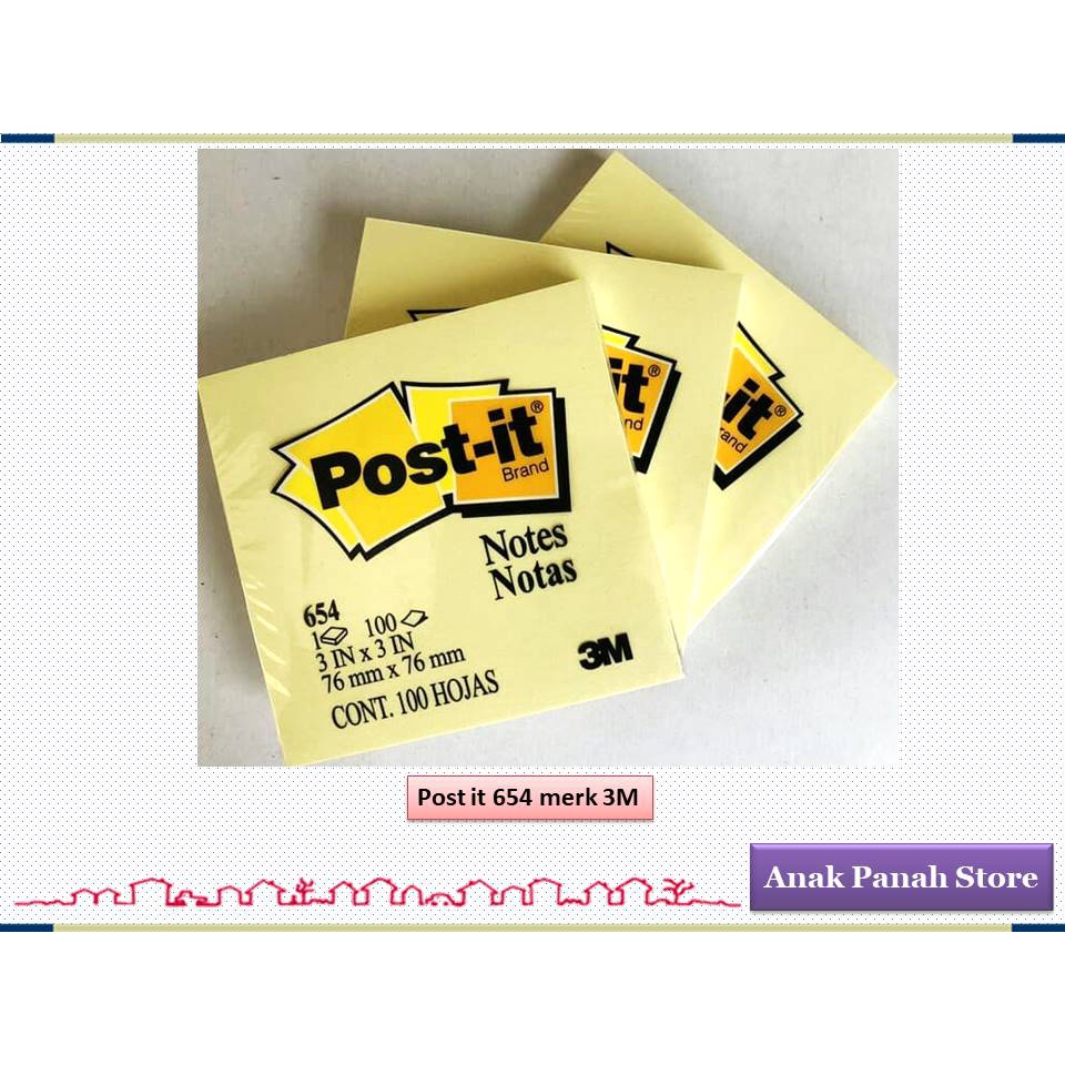 

Post it / Stick Note 654 Merk 3M