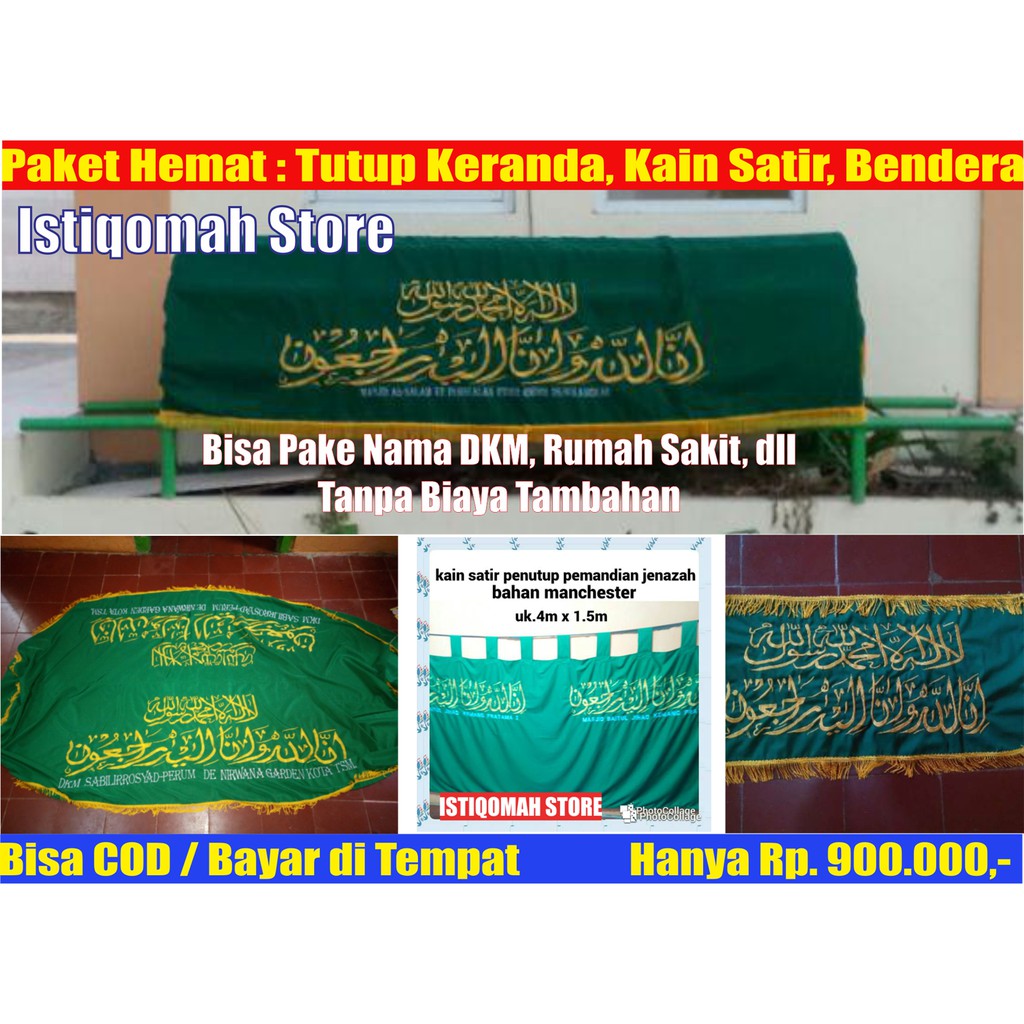 Paket Hemat Kain Penutup / Tutup Keranda Jenazah, Kain Satir, Bendera Kematian Paling Murah