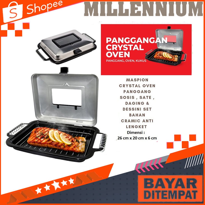 Maspion Crystal Oven 26cm Alat Panggang Ayam Ikan Sosis Daging Panggangan