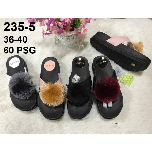 Sandal Wanita Jelly Tinggi 4 Cm POMPOM  235