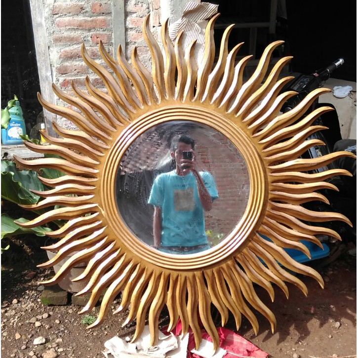 Pigura Matahari / Cermin Matahari / Cermin Dinding / Cermin Hias