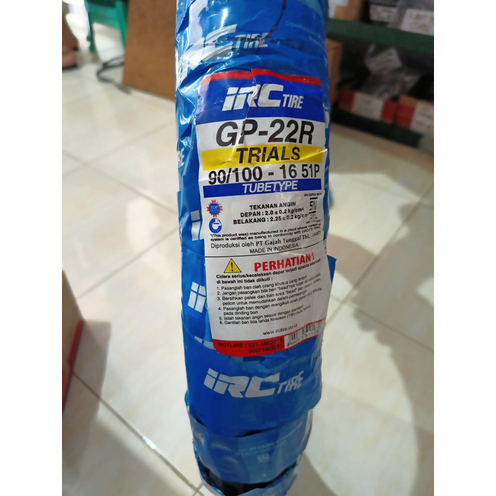 Ban IRC Trail 90 100 ring 16 KLX BELAKANG BL TRIALS 9010016 TREL GP22 R CROSS 90100 ring16 TRIL cros