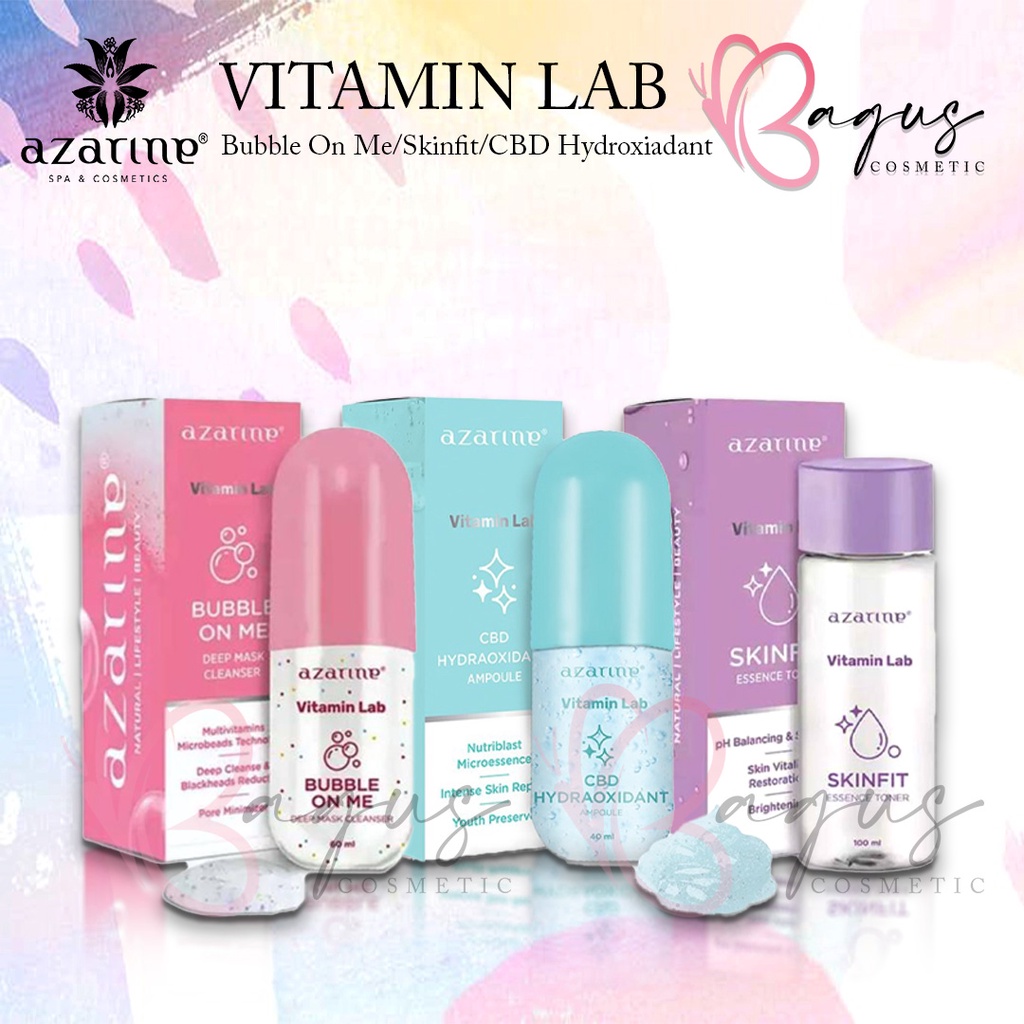 ⭐ BAGUS ⭐ AZARINE VITAMIN LAB Bubble On Me Deep Mask Cleanser / Essence Toner / Hydraoxidant Ampoule