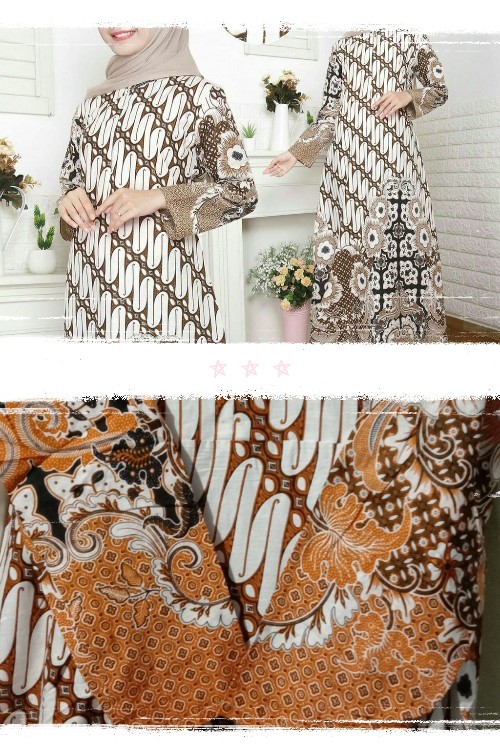 Best Seller Gamis Batik Manggar, Padi,sekar,cantik,kubis,kipas,daun,kupu,nadine,gendis,tifani Putih
