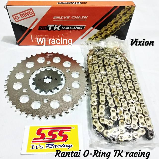 Gear Set SSS Vixion Old / New Vixion rantai O-Ring TK Racing Gold 428 HPO