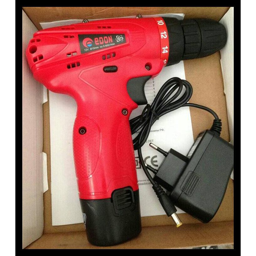 Mesin Bor 10 mm cordless 12V rechargeable Edon