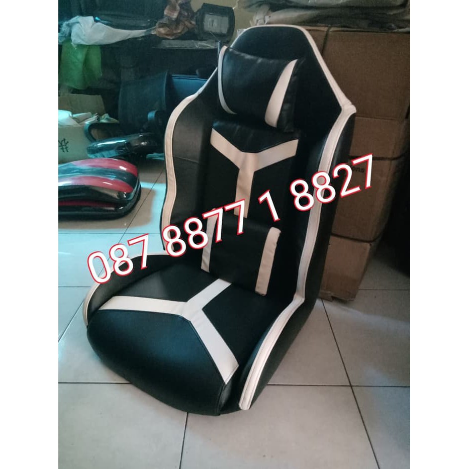 Jok Lesehan Kursi Gaming Racing spesialis Sofa Warnet mobil Putih Y