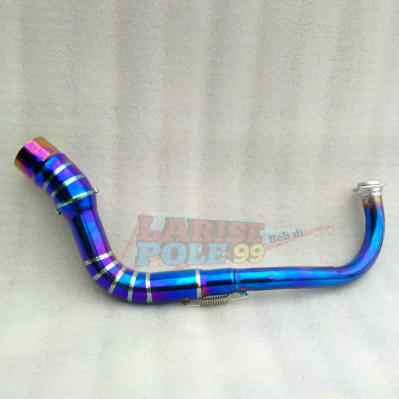 pipa leher knalpot vario 125 150 bluemoon kolong racing - leheran pcx lokal 150 full biru blue