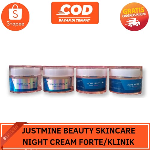 NIGHT CREAM FORTE/KLINIK justmine beauty skincare - night glow/remove spot/acne jelly/acne more