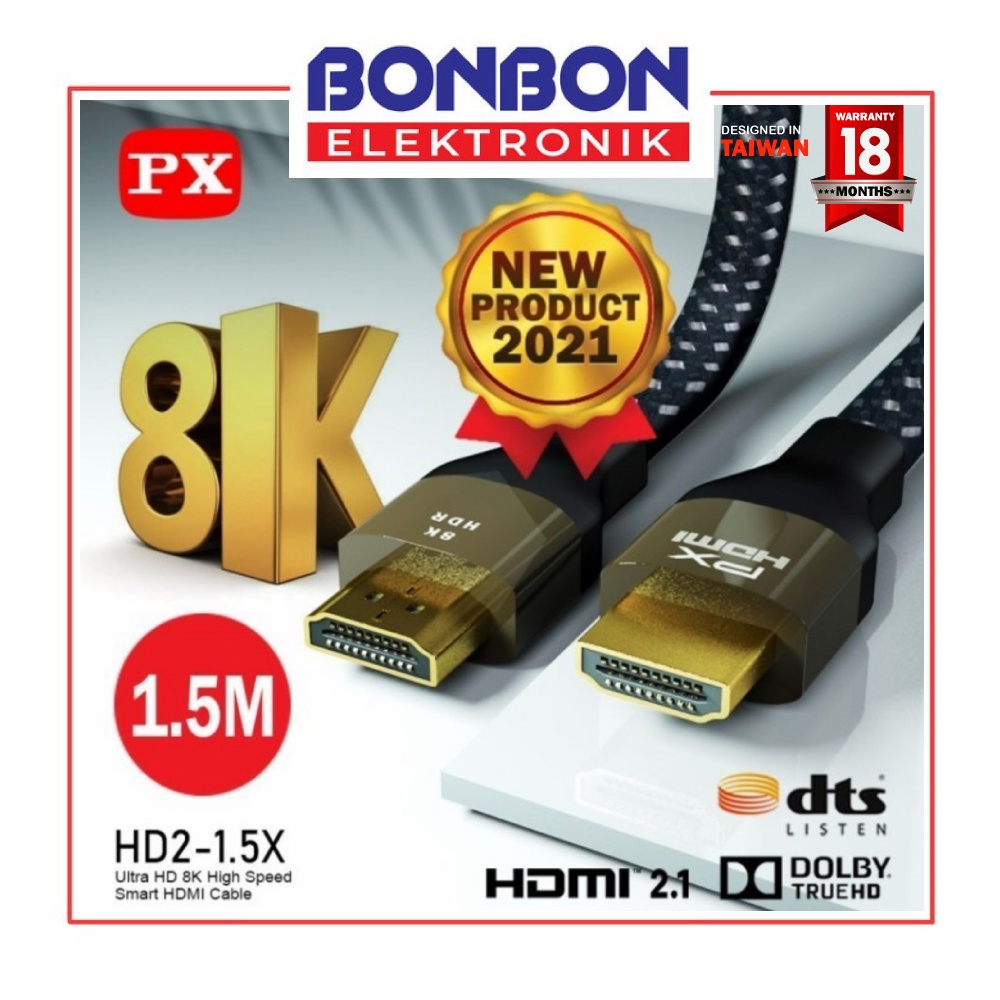 PX HDMI Kabel 2.1 High-Speed 8K HDR Smart HDMI Cable 1.5M HD2-1.5X