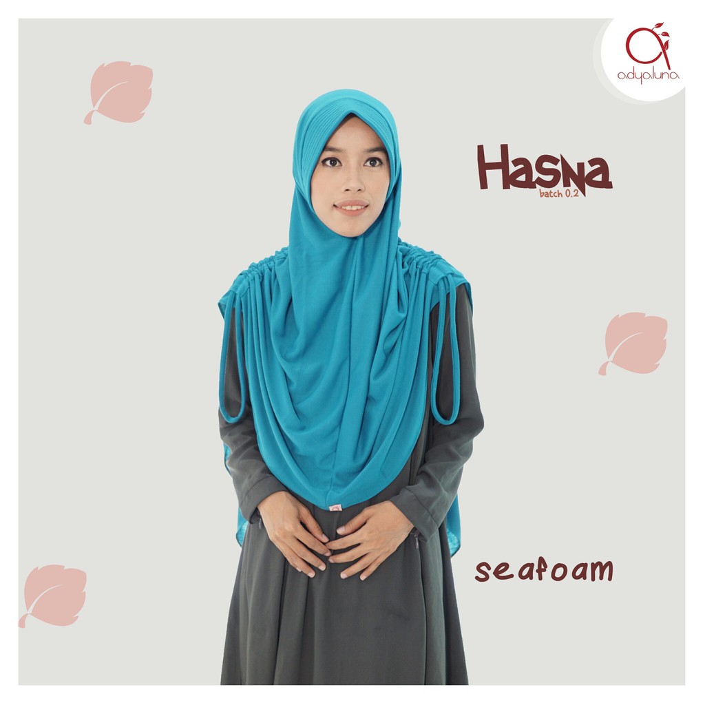 Bergo Hasna Biru Tosca - Bergo kaos Antem