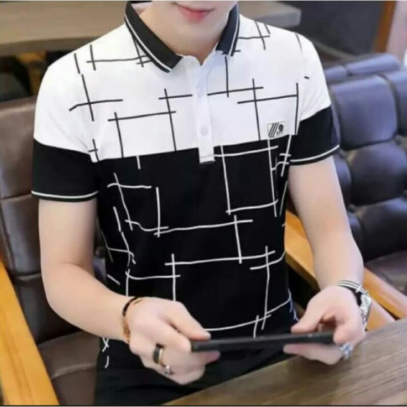Kaos kerah pria terbaru/kaos kerah kombinasi/kaos kerah kombinasi 2 warna/baju kaos kerah keren