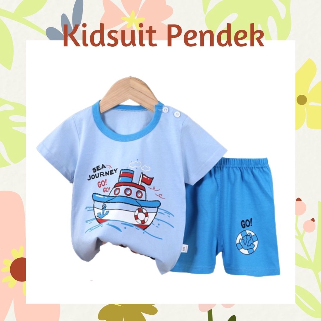 Plazababyku KIDS SUIT PENDEK Setelan Anak / Piyama anak / baju anak laki-laki Import ebv cewek TOT4