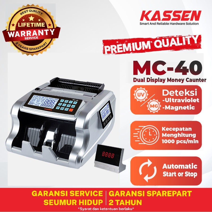 MESIN PENGHITUNG UANG KASSEN MC-40 MONEY BILL COUNTER MC40