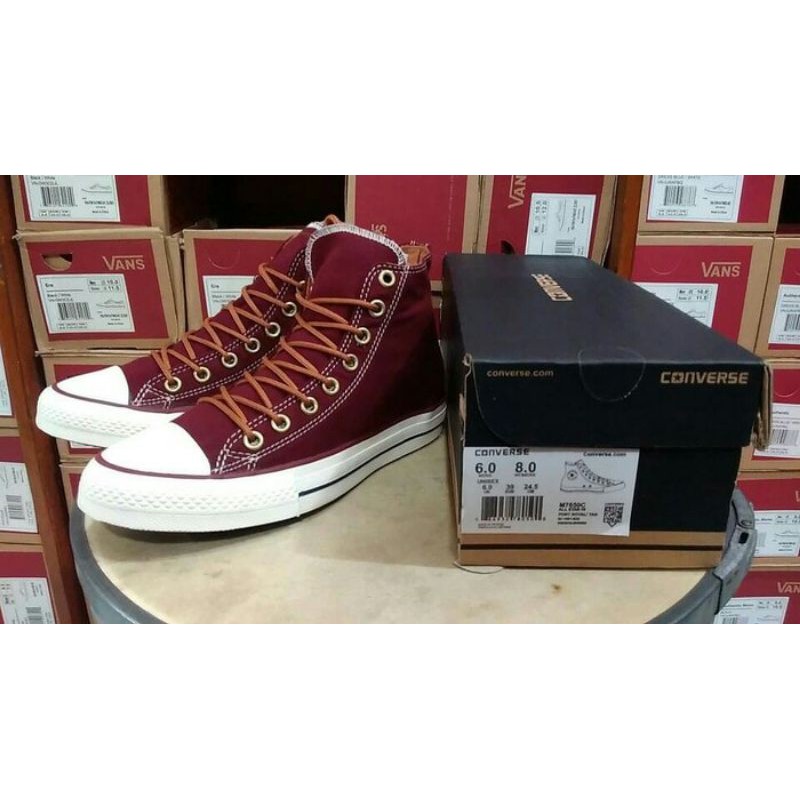 TERLARIS SEPATU CONVERSE PREMIUM HIGH MERAH MARON SNEAKERS CASUAL ACARA NATAL KADO ULTAH COWOK CEWEK