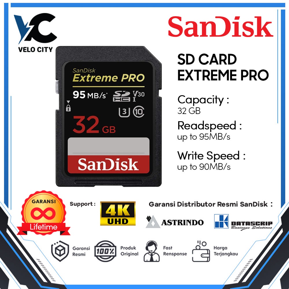 SD Card SanDisk Extreme PRO SDHC/SDXC UHS-I SD Card 32GB up to 95Mbps