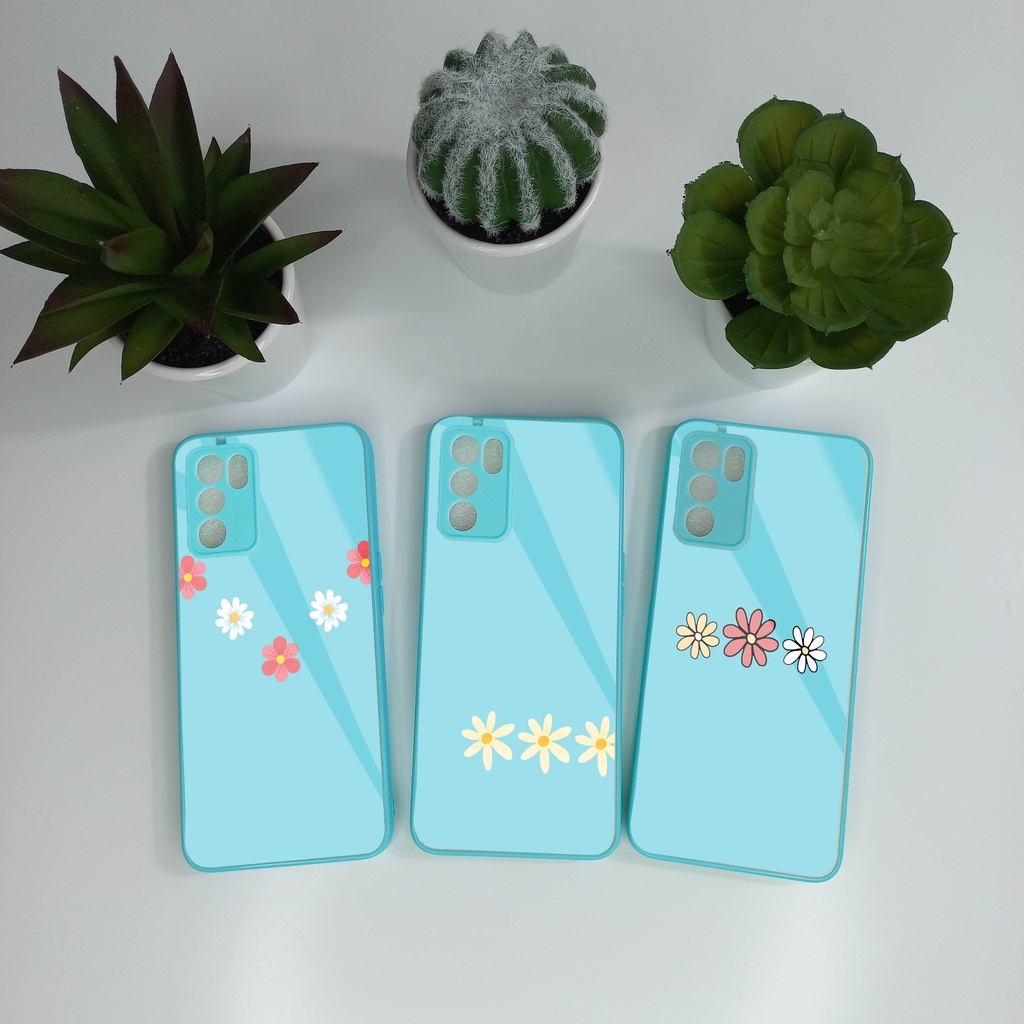 Softcase Macaroon Kaca Glass For Oppo | MK 11| Case OPPO | Oppo A16 - A15 - Reno 5F - A5s - Reno 5 -