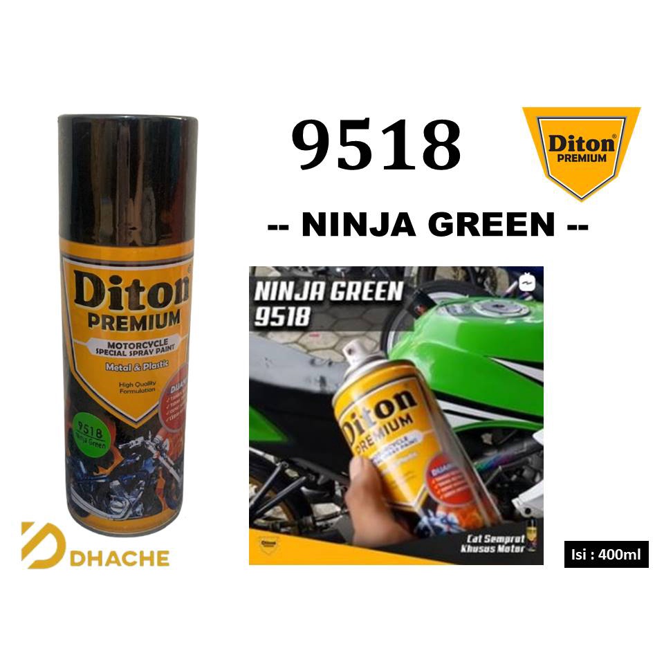 Cat Pilox Diton Premium Ninja Green 9518 400cc Hijau Kawak sepeda motor mobil helm pilok pylox pylok