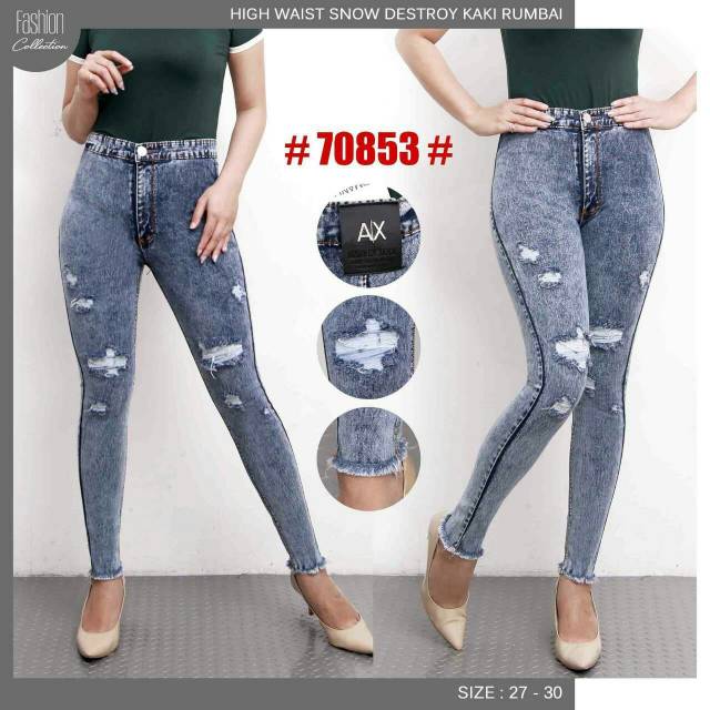CELANA JEANS CEWEK SOBEK2##CELANA JEANS PENSIL CEWEK
