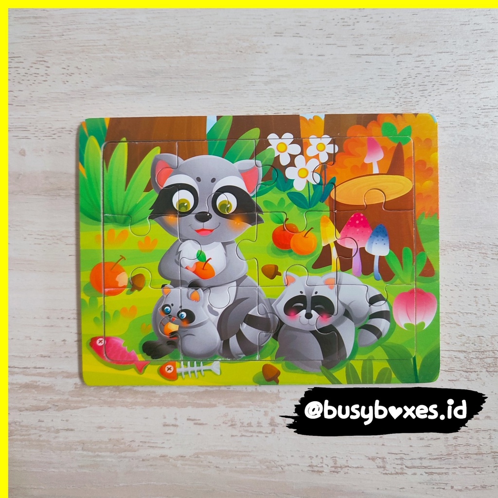 [busyboxes.id] Mainan Edukasi Puzzle 12 keping binatang animals puzzle wooden toys mainan kayu rubah