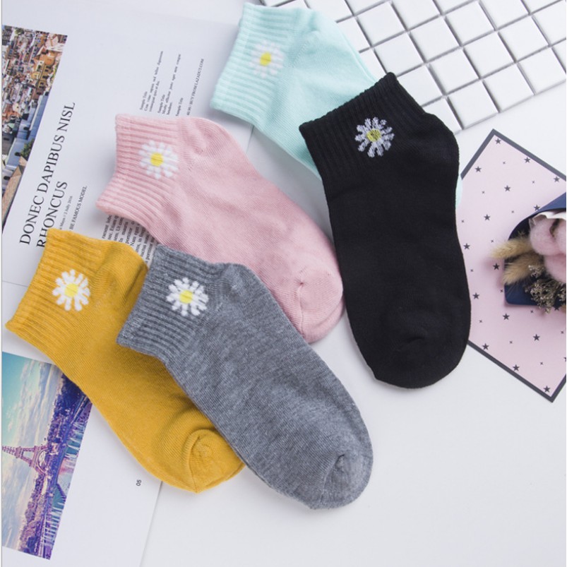 Kaos Kaki Bear Brown dan Daisy Pendek Mata Kaki Wanita Lucu Unik-6