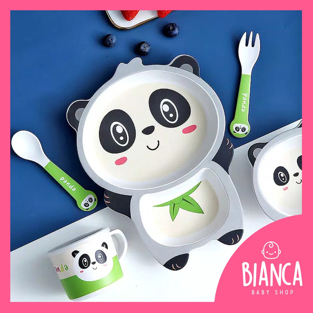 BIANCA - Perlengkapan Makan Anak Bamboo Set Animal Edition