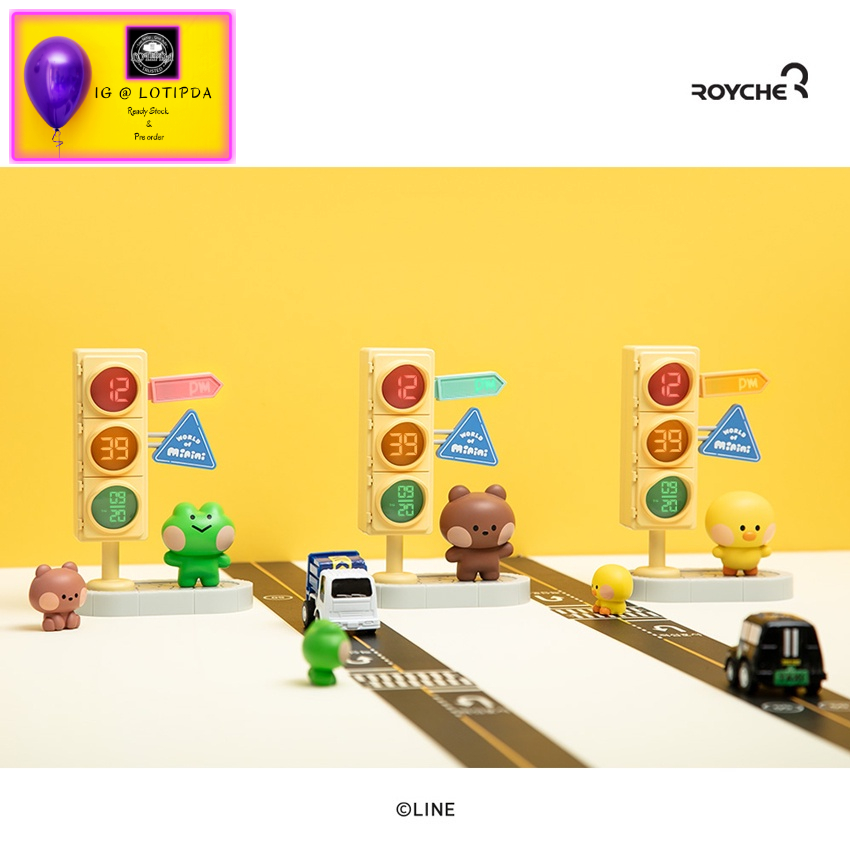 LINE FRIENDS OFFICIAL Minini Digital Table Clock Brown Sally Leonard Benini Selini Lenini