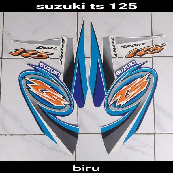 sticker striping body lis motor suzuki ts 125 biru
