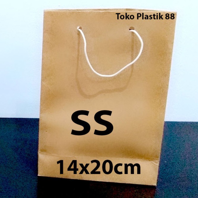 

[1 pcs] PaperBag Polos Coklat | Paper bag Kraft. Polos SS. 14x20 cm