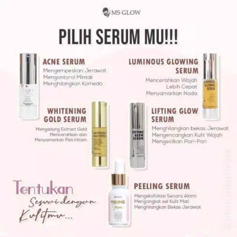 SERUM MS GLOW / SERUM LUMINOUS MS GLOW / SERUM LIFTHING MS GLOW / SERUM ACNE MS GLOW / SERUM GOLD