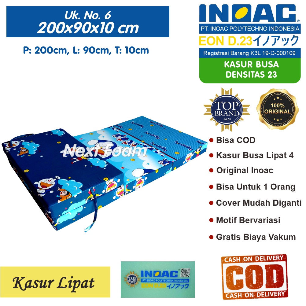 Kasur Busa Lipat Inoac Ukuran No 6 200x90x10 cm Tebal 10 cm EON D23 ORIGINAL INOAC Asli